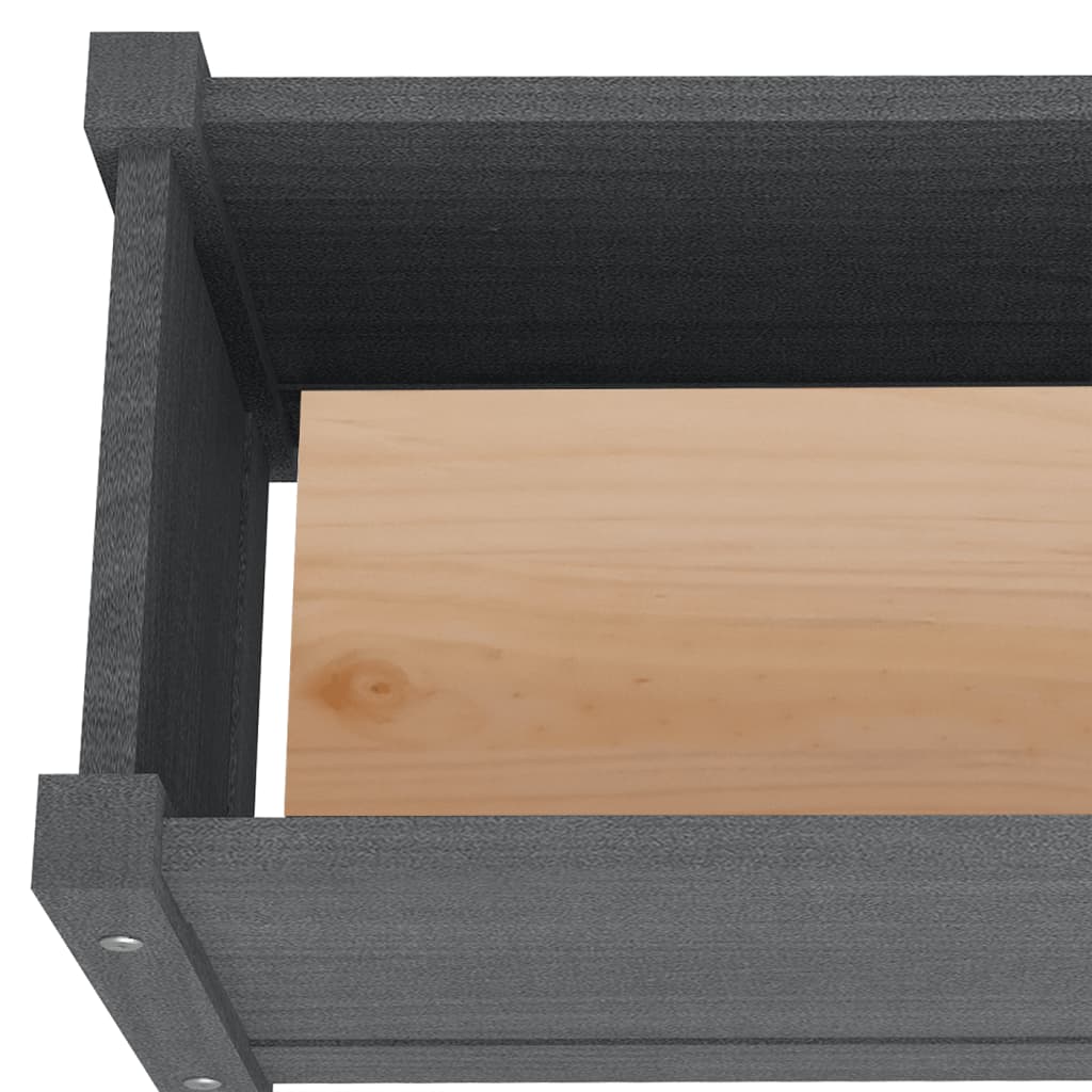 Fioriere da Giardino 2 pz Grigie 60x31x31cm in Massello di Pino