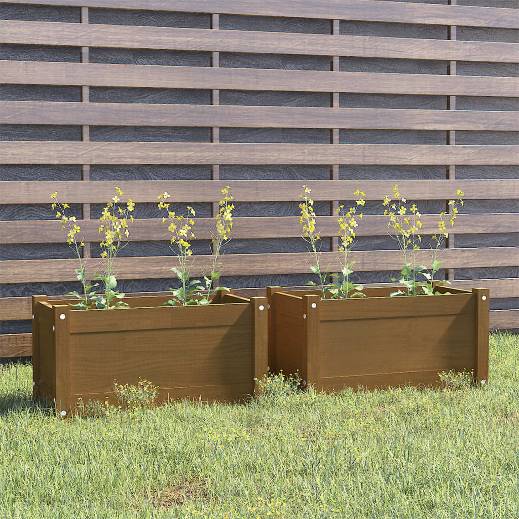 Fioriere 2 pz Ambra 60x31x31 cm in Legno Massello di Pino