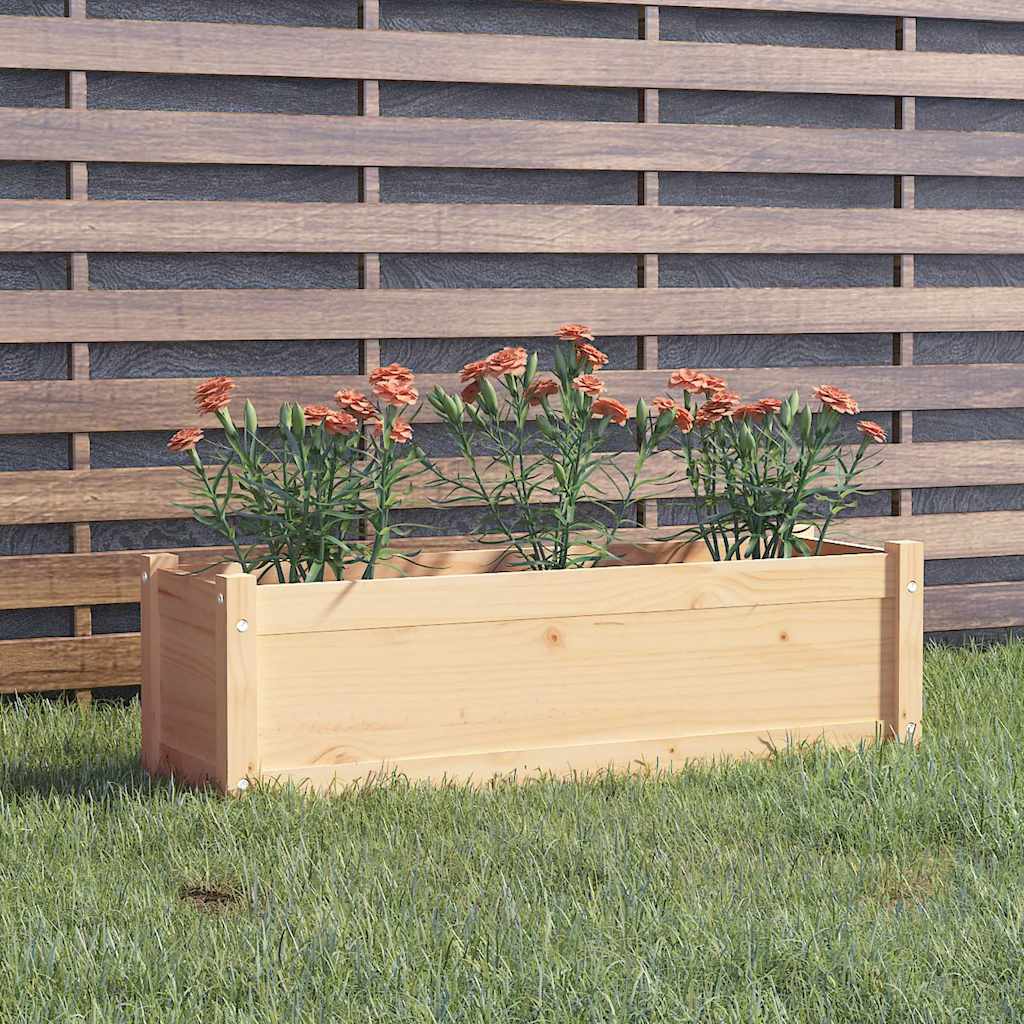 Fioriera da Giardino 100x31x31 cm in Legno Massello di Pino