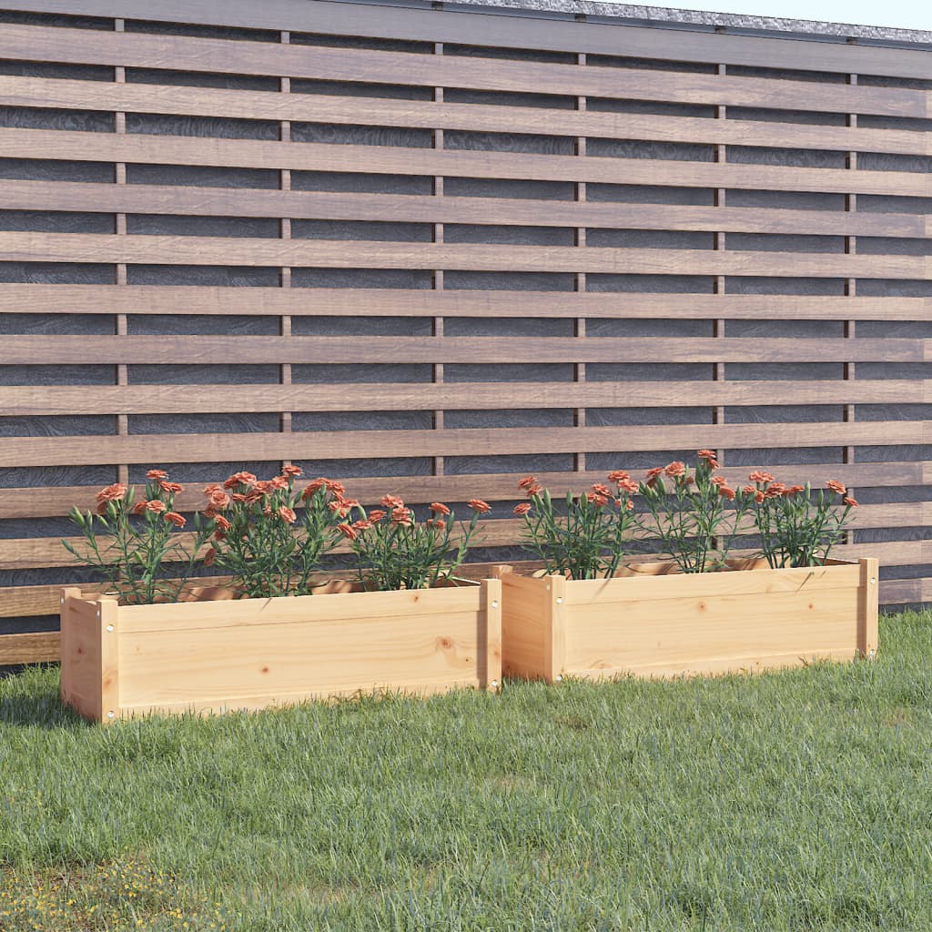 Fioriere da Giardino 2 pz 100x31x31cm in Legno Massello di Pino