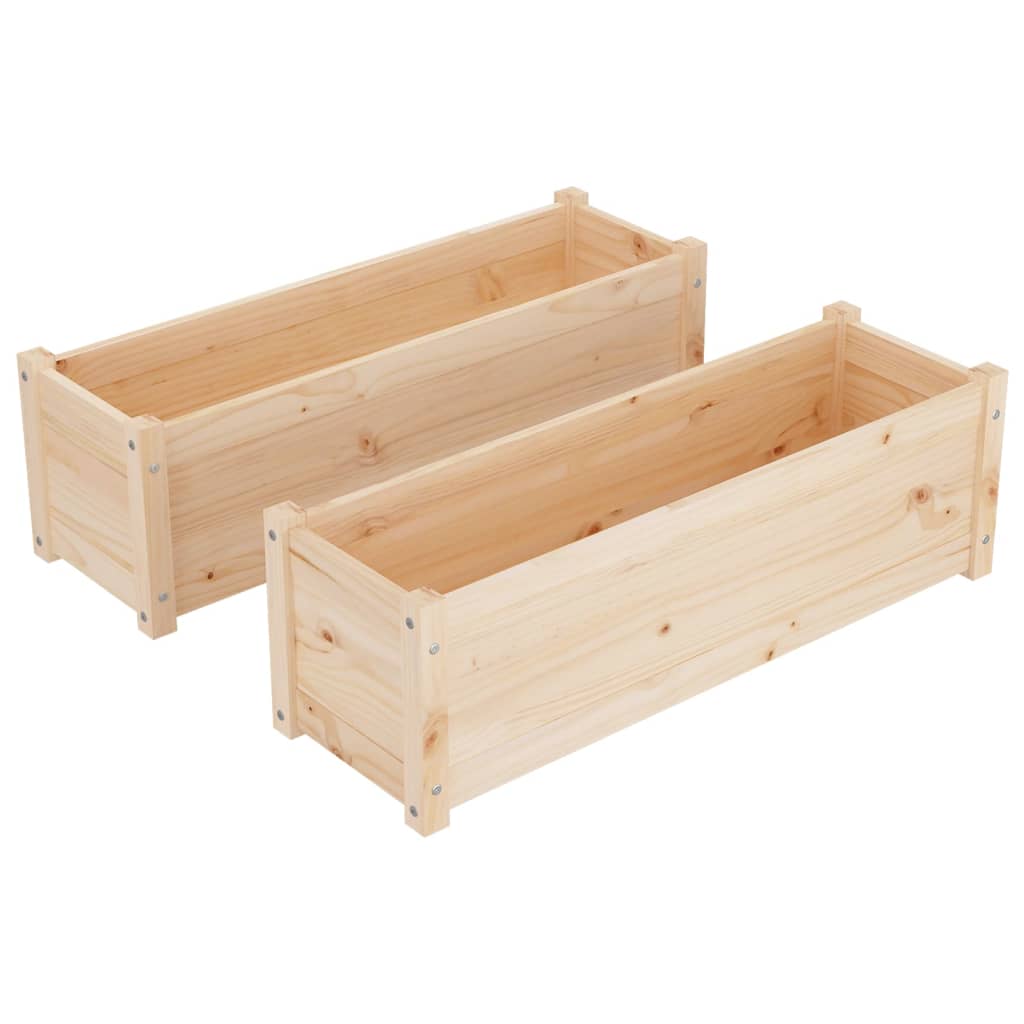 Fioriere da Giardino 2 pz 100x31x31cm in Legno Massello di Pino