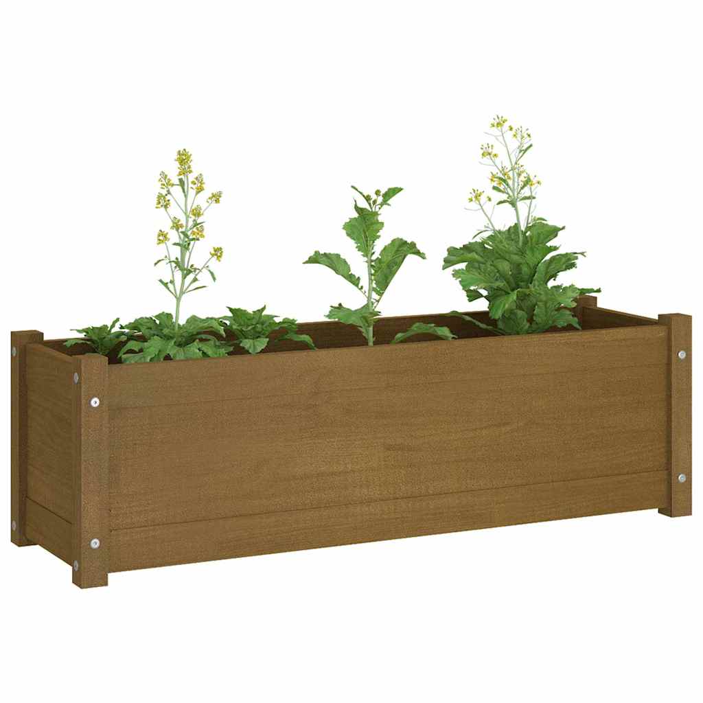 Fioriera da Giardino ambra 100x31x31 cm Legno Massello di Pino