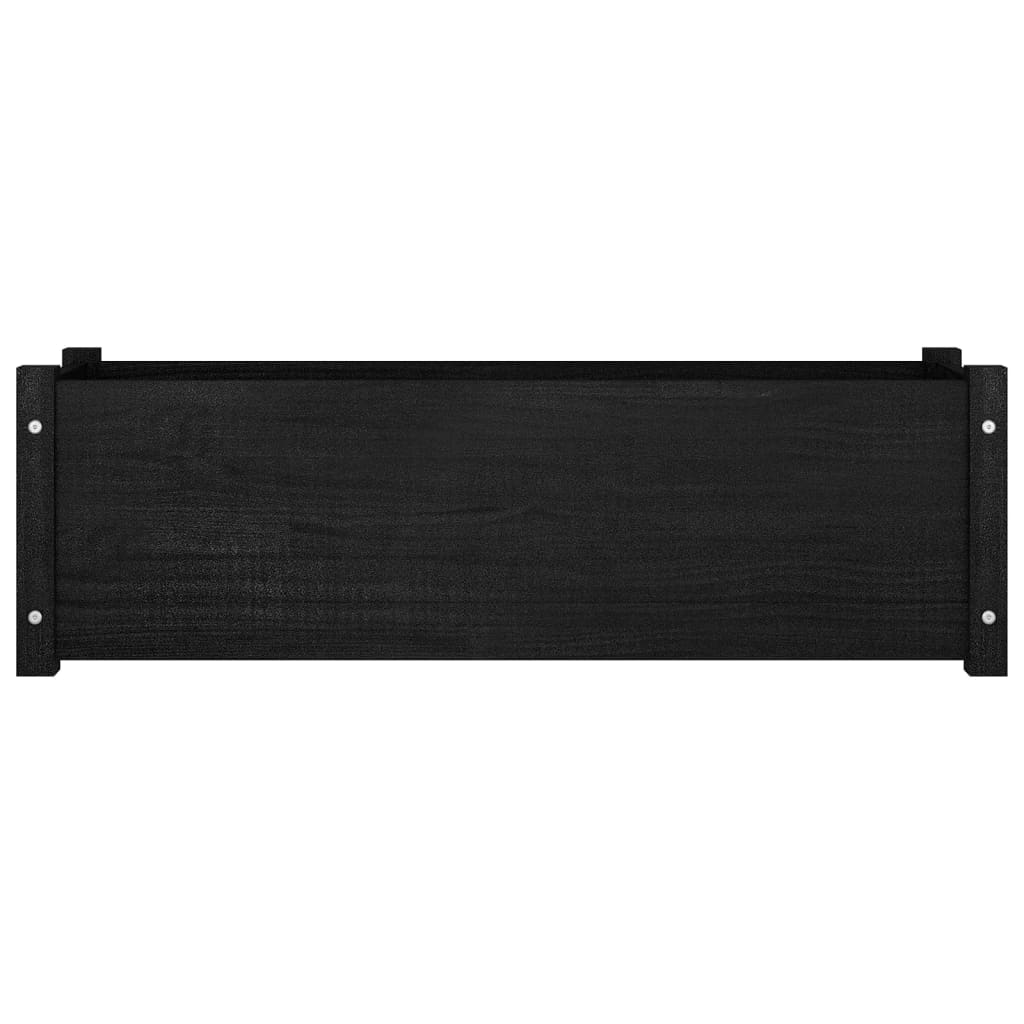 Fioriera da Giardino Nera 100x31x31 cm Legno Massello di Pino
