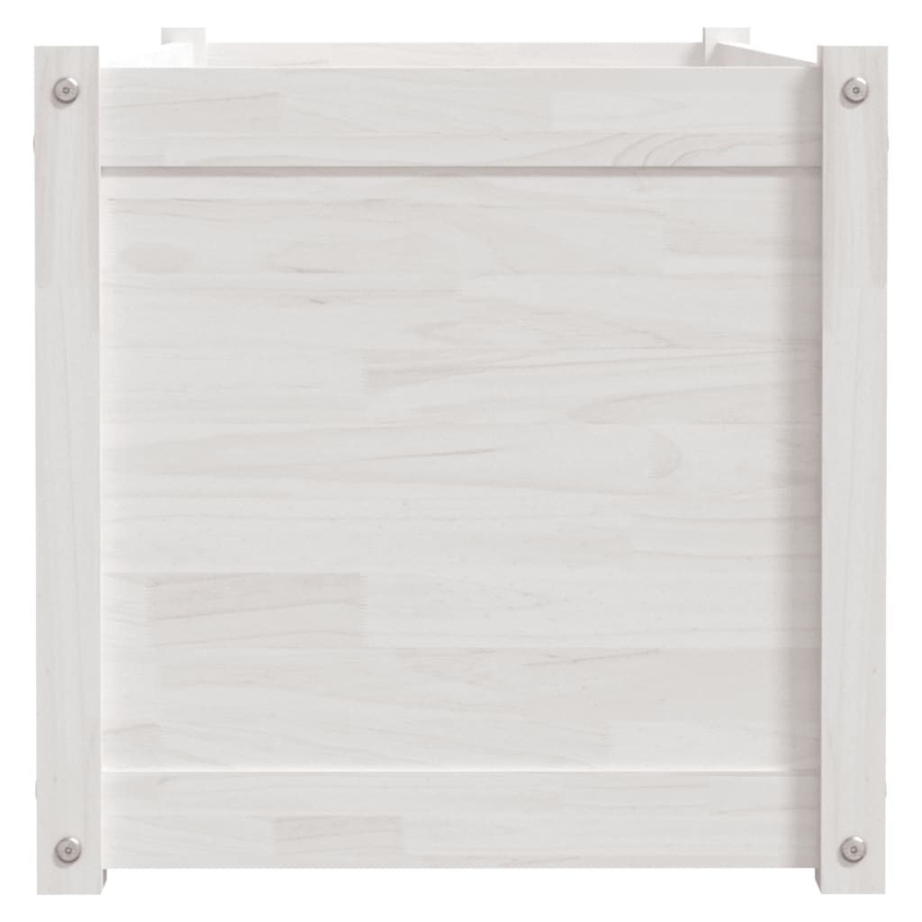 Fioriera da Giardino Bianca 100x50x50 cm Legno Massello di Pino
