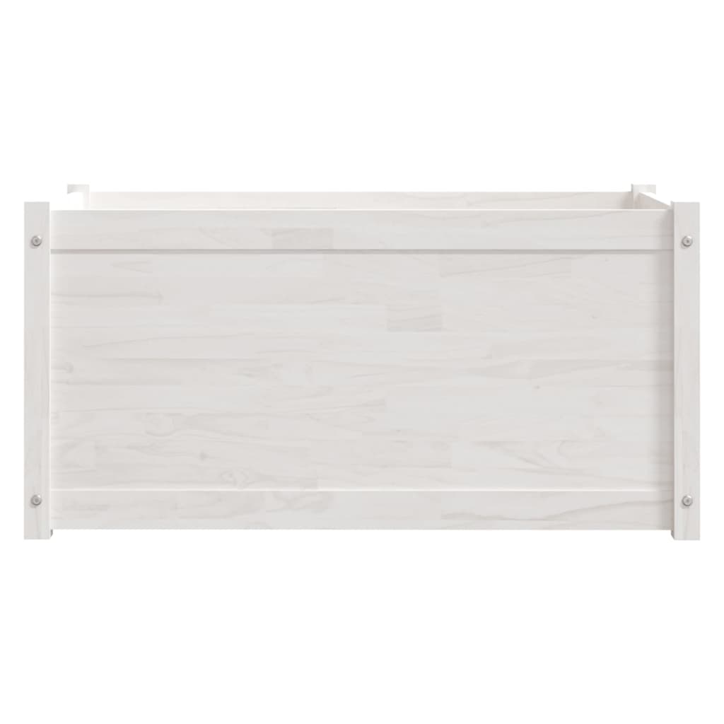 Fioriere da Giardino 2 pz Bianche 100x50x50 cm Massello di Pino