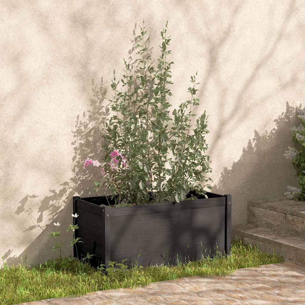Fioriere da Giardino 2 pz Grigie 100x50x50 cm Massello di Pino