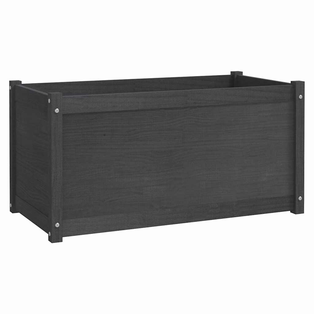 Fioriere da Giardino 2 pz Grigie 100x50x50 cm Massello di Pino