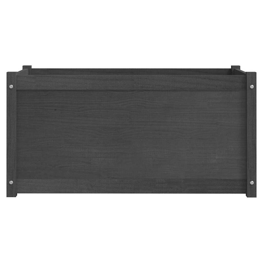 Fioriere da Giardino 2 pz Grigie 100x50x50 cm Massello di Pino