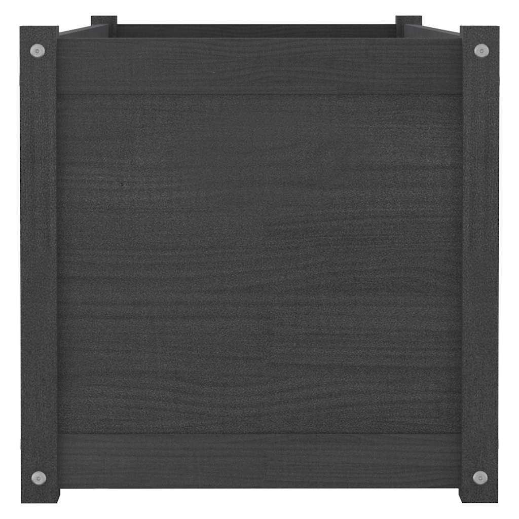 Fioriere da Giardino 2 pz Grigie 100x50x50 cm Massello di Pino
