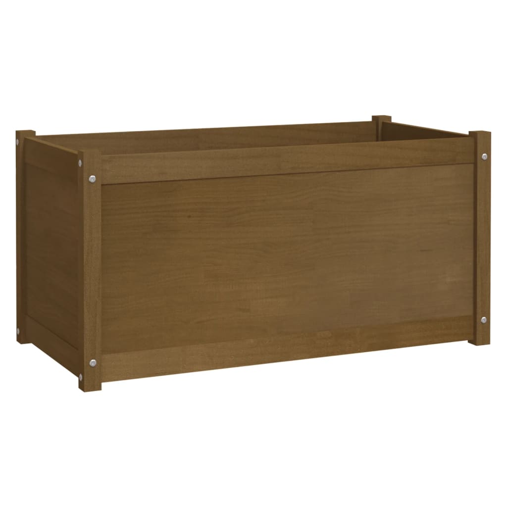 Fioriera Giardino Marrone Ambra 100x50x50cm Legno Massello Pino