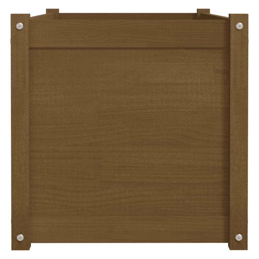 Fioriera Giardino Marrone Ambra 100x50x50cm Legno Massello Pino