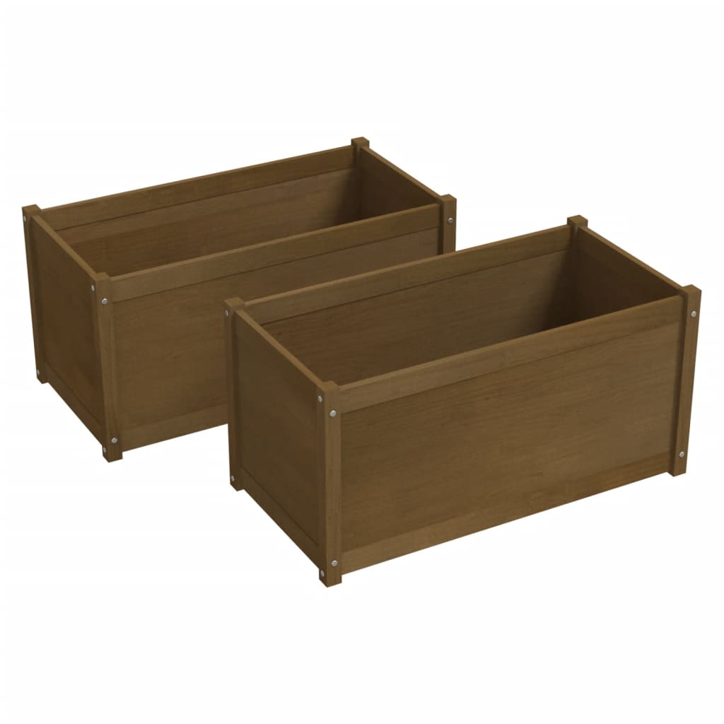 Fioriere 2 pz Ambra 100x50x50 cm in Legno Massello di Pino