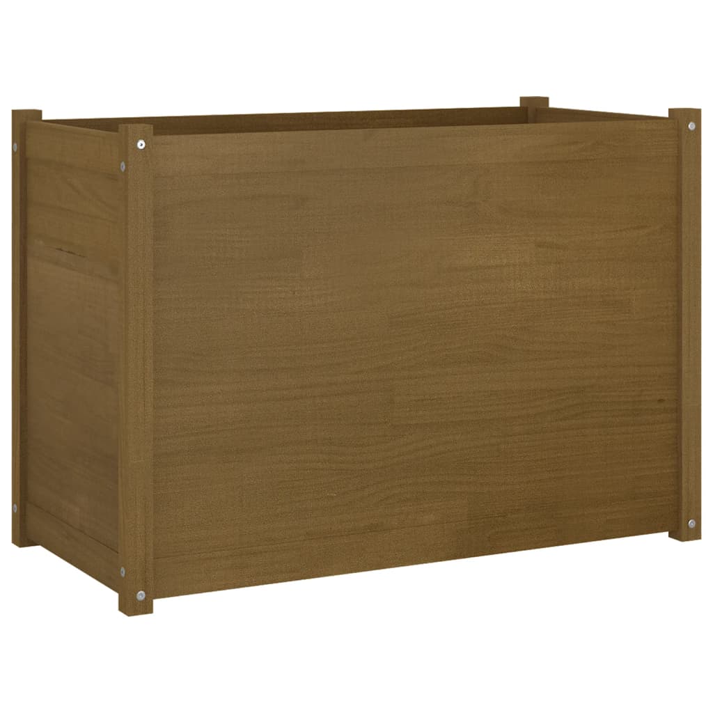 Fioriera Giardino Marrone Ambra 100x50x70cm Legno Massello Pino