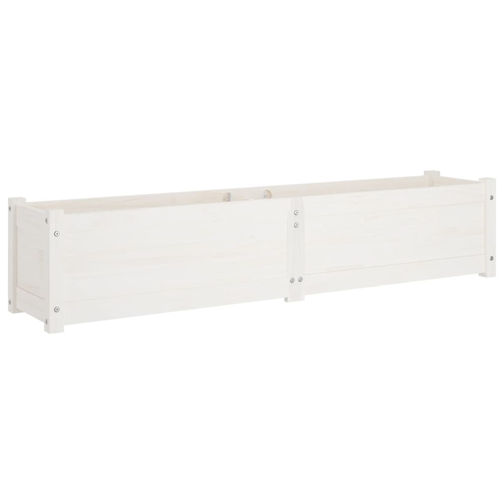 Letti Rialzati da Giardino 2 pz Bianchi 150x31x31cm Legno Pino