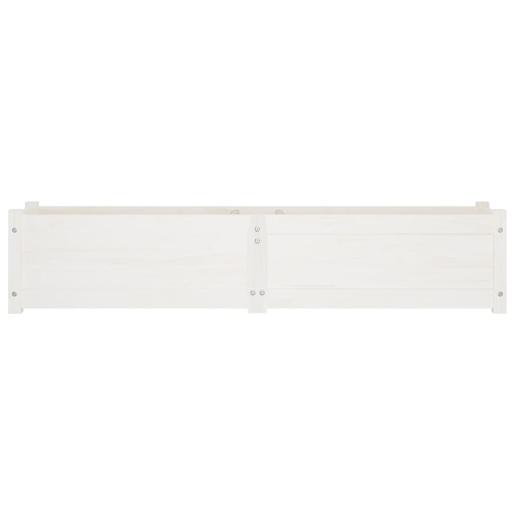 Letti Rialzati da Giardino 2 pz Bianchi 150x31x31cm Legno Pino