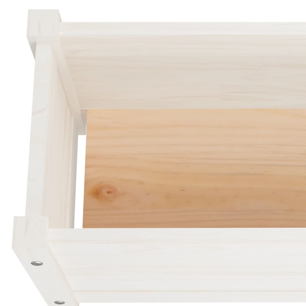 Letti Rialzati da Giardino 2 pz Bianchi 150x31x31cm Legno Pino