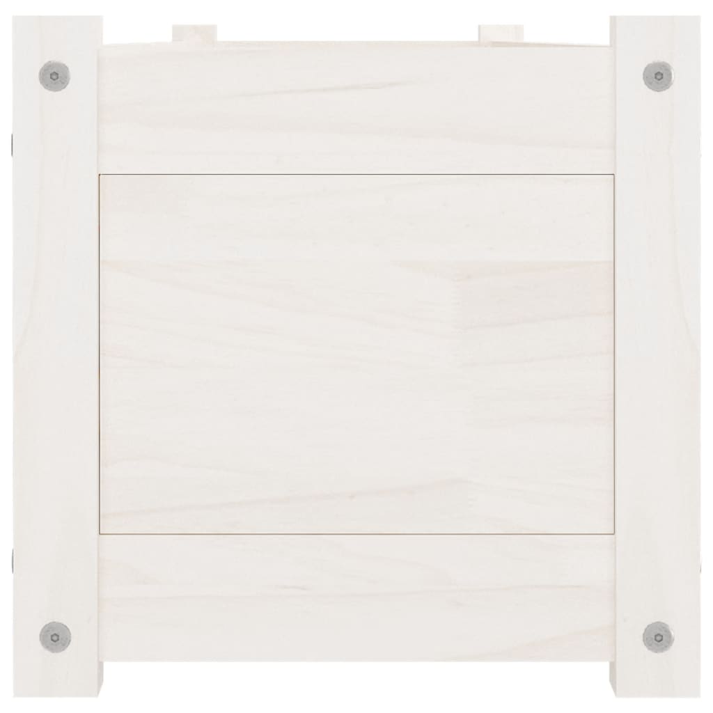 Letti Rialzati da Giardino 2 pz Bianchi 150x31x31cm Legno Pino