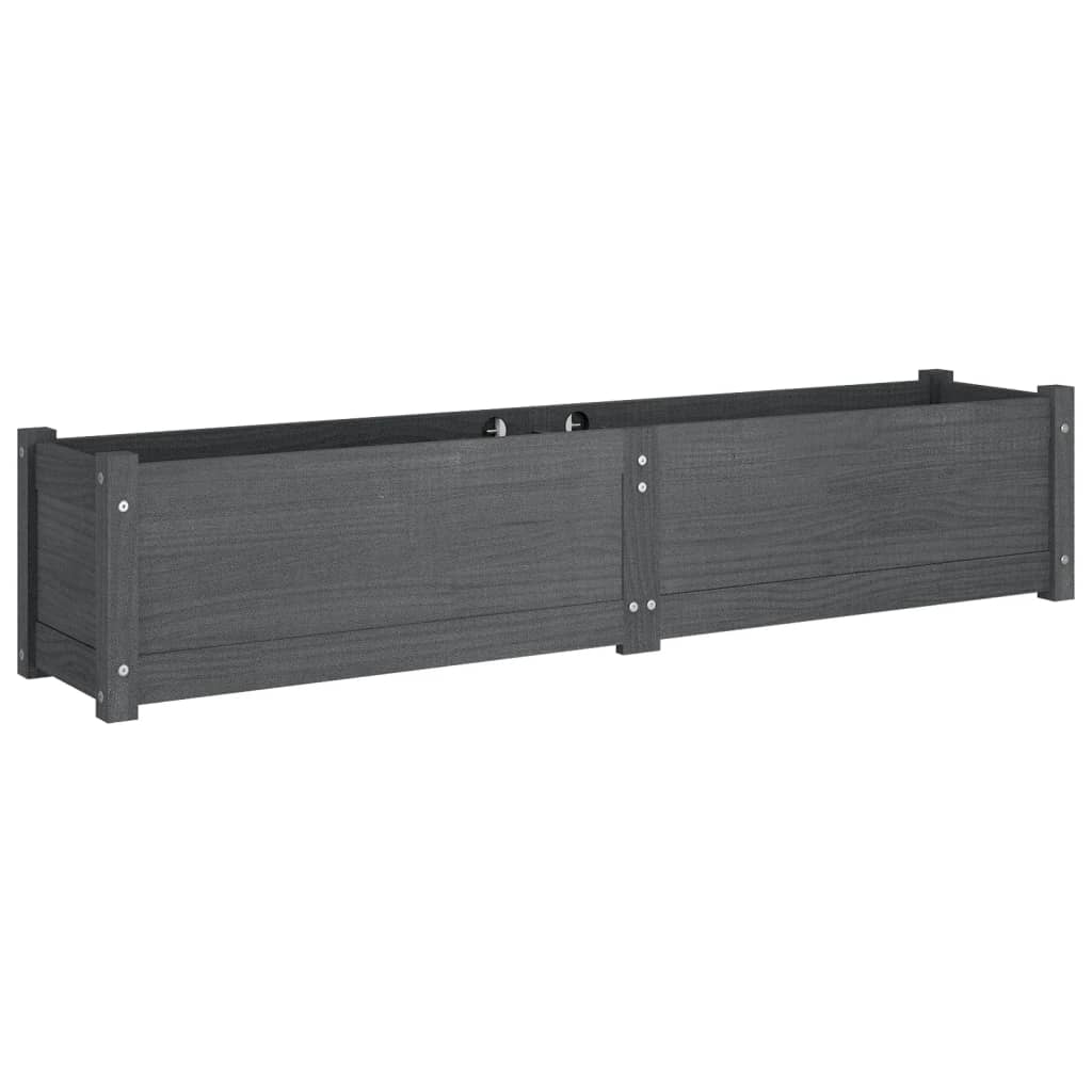 Letti Rialzati da Giardino 2 pz Grigi 150x31x31cm Legno di Pino