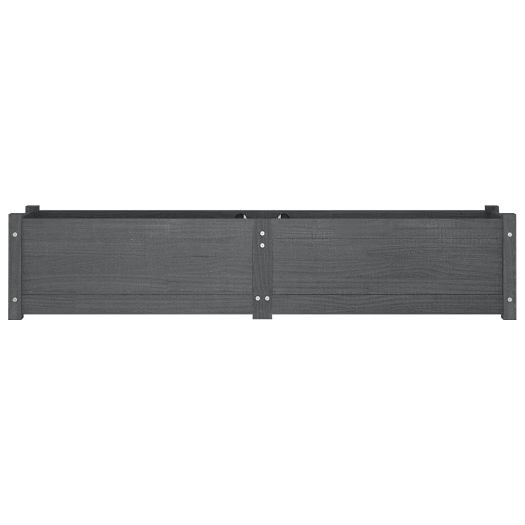 Letti Rialzati da Giardino 2 pz Grigi 150x31x31cm Legno di Pino