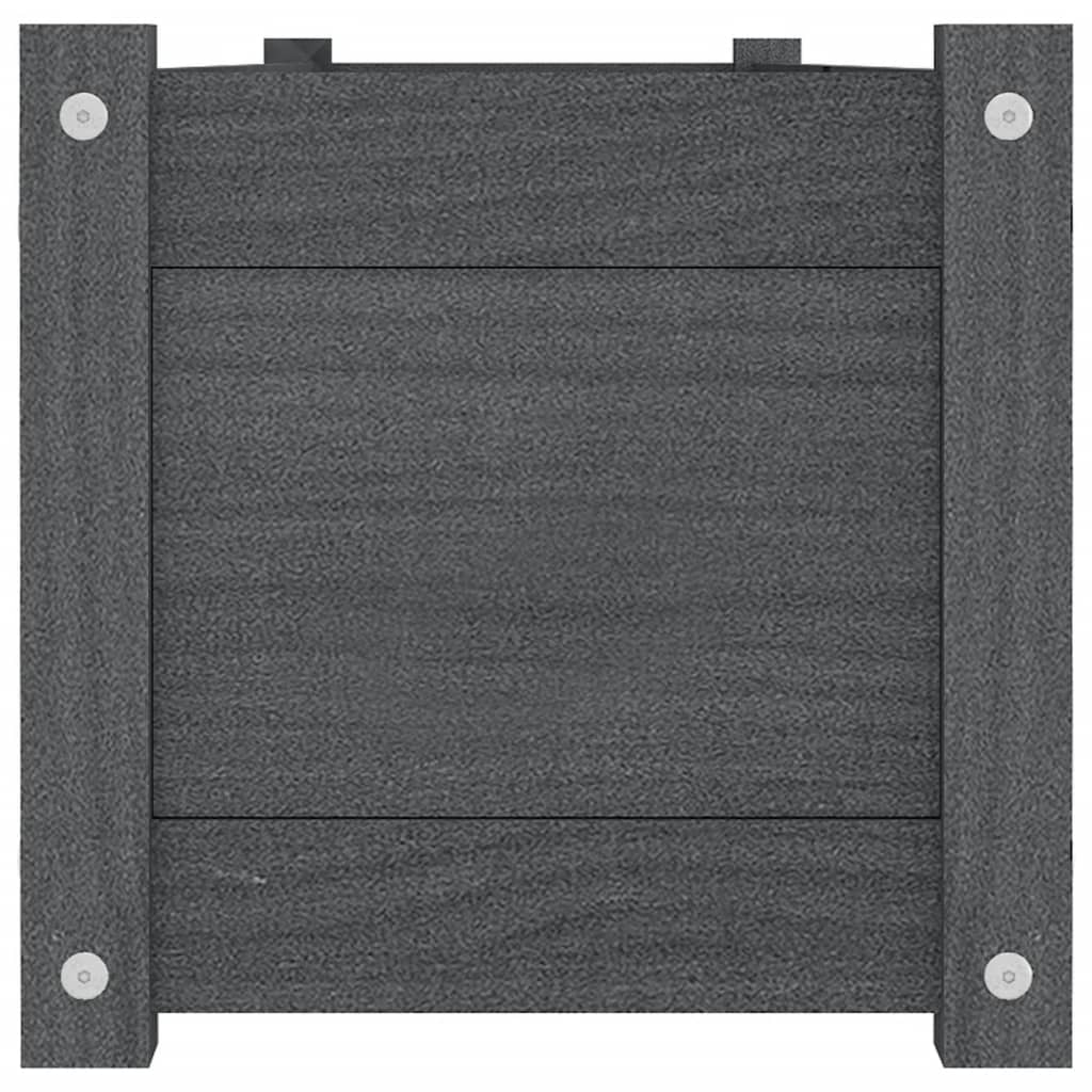 Letti Rialzati da Giardino 2 pz Grigi 150x31x31cm Legno di Pino