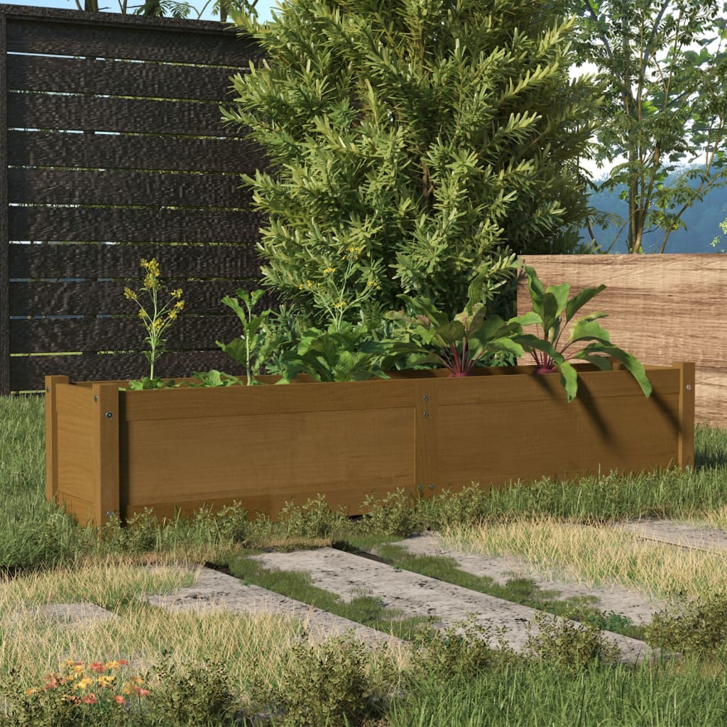 Fioriera Rialzata da Giardino Ambra 150x31x31 cm Massello Pino