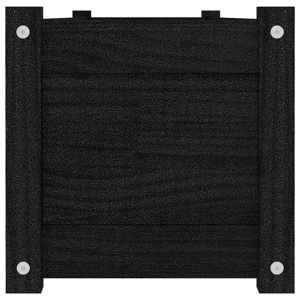 Letti Rialzati da Giardino 2 pz Neri 150x31x31 cm Legno di Pino