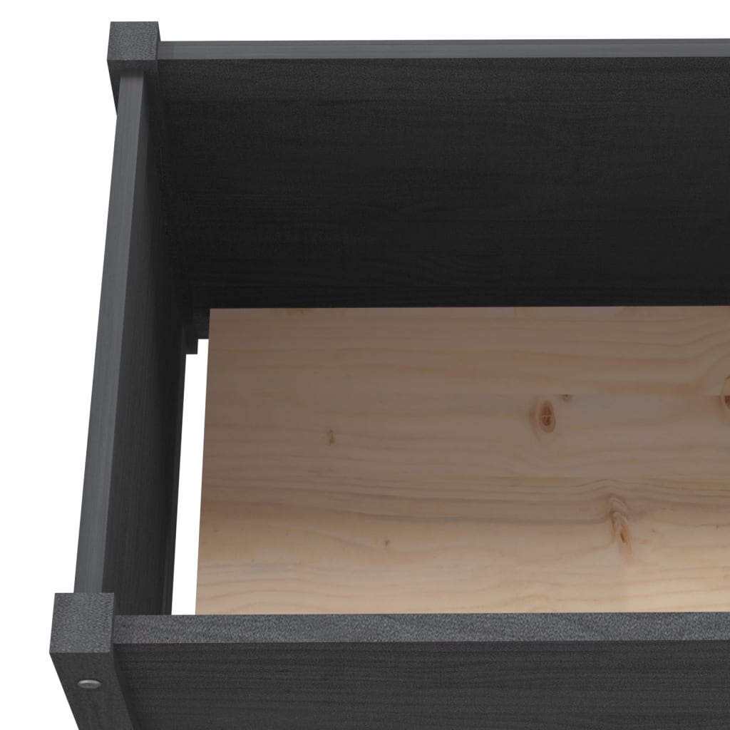 Fioriera da Giardino Grigia 150x50x50 cm Legno Massello di Pino