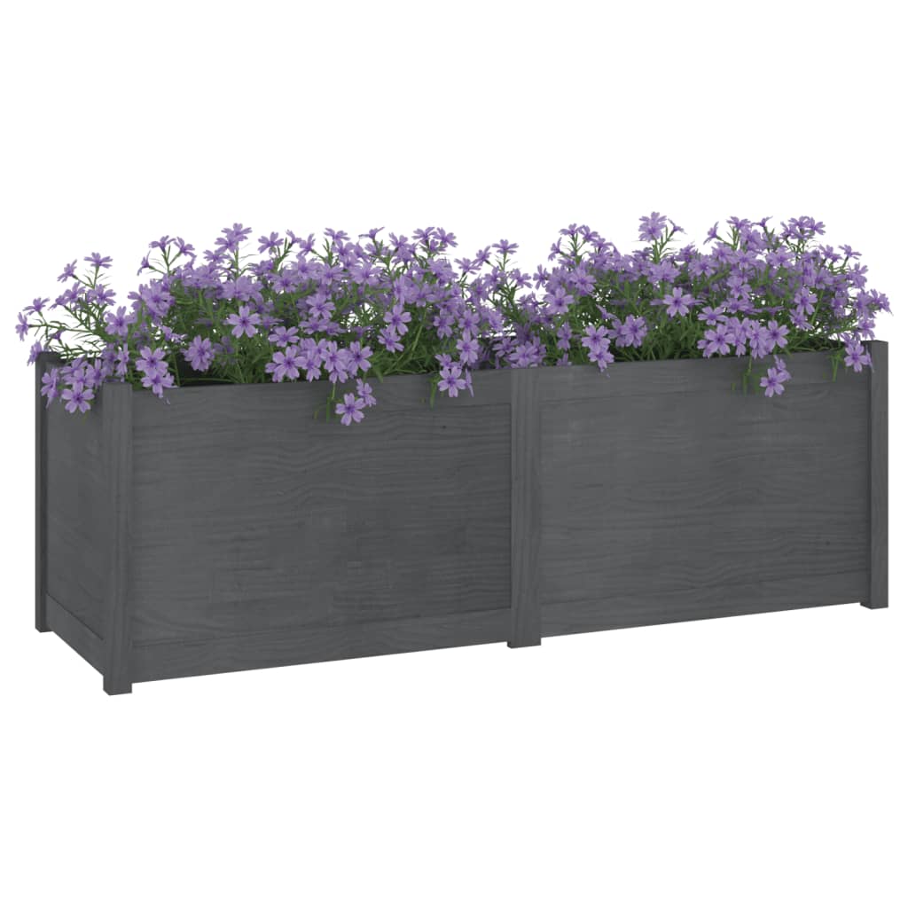 Fioriera da Giardino Grigia 150x50x50 cm Legno Massello di Pino