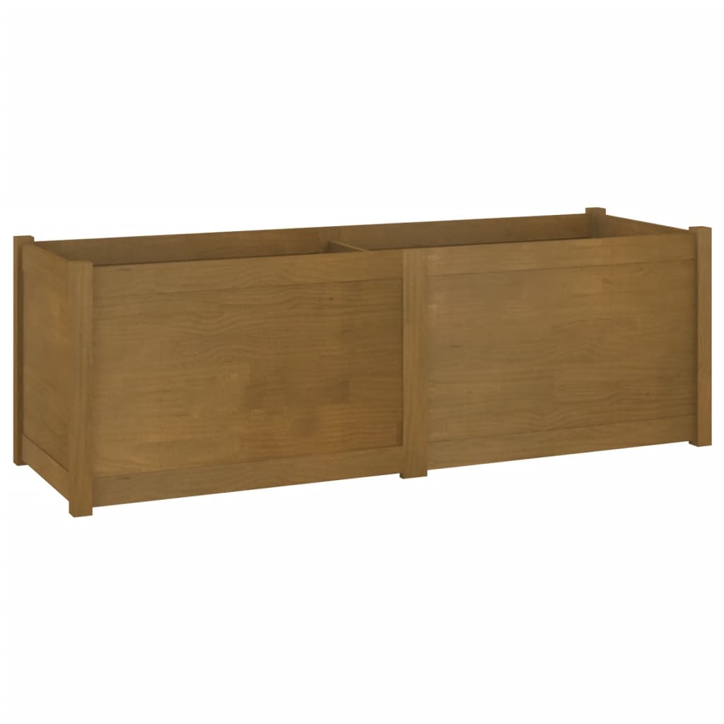 Fioriera Giardino Marrone Ambra 150x50x50cm Legno Massello Pino