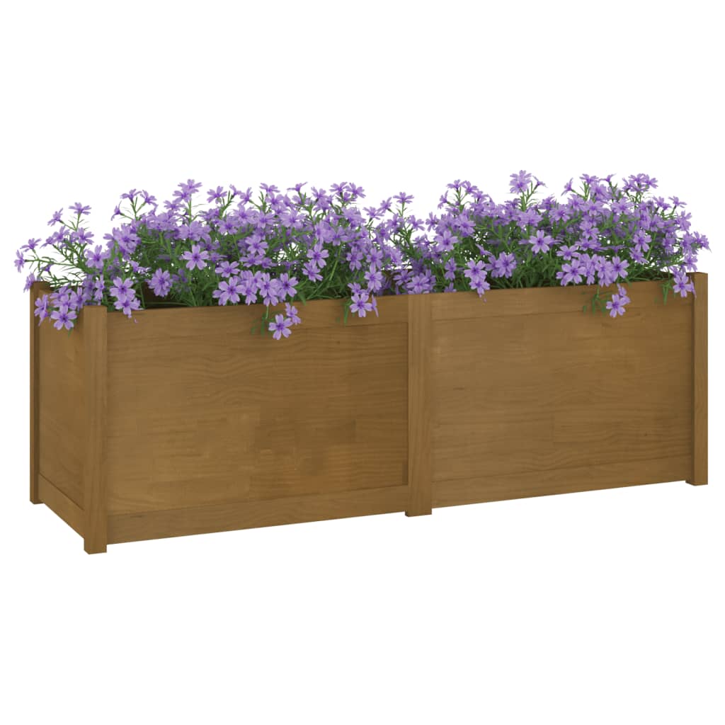 Fioriera Giardino Marrone Ambra 150x50x50cm Legno Massello Pino