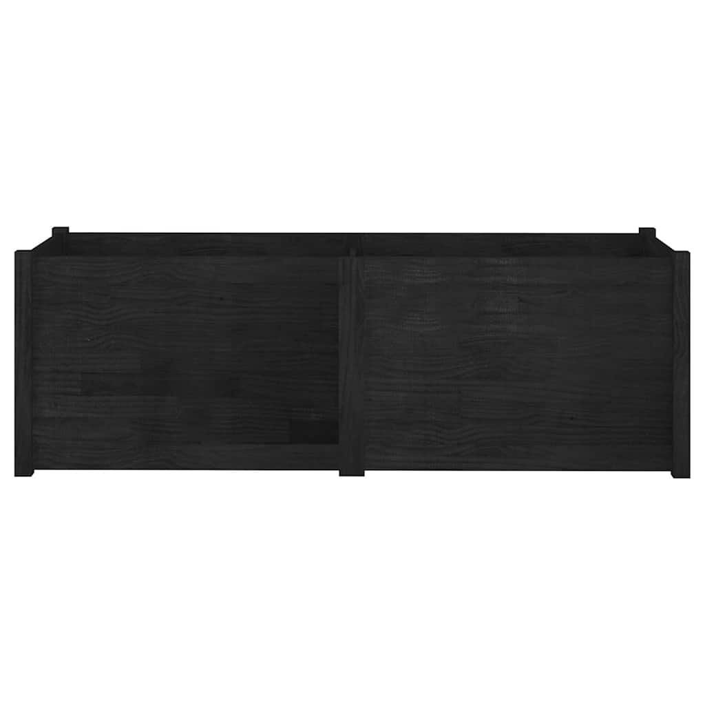 Fioriera da Giardino Nera 150x50x50 cm Legno Massello di Pino