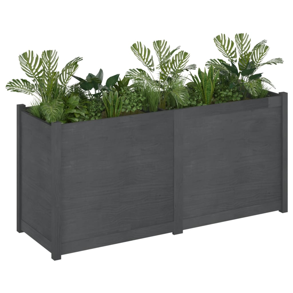 Fioriera da Giardino Grigia 150x50x70 cm in Legno di Pino
