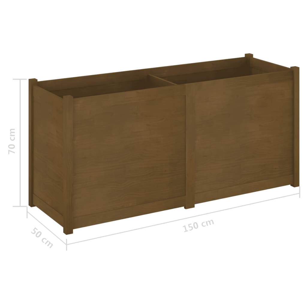 Fioriera da Giardino Ambra 150x50x70 cm Legno Massello di Pino
