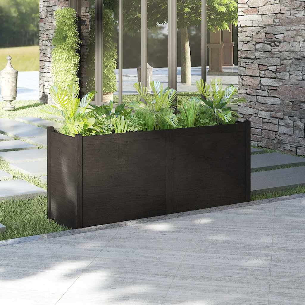 Fioriera da Giardino Nera 150x50x70 cm Legno Massello di Pino