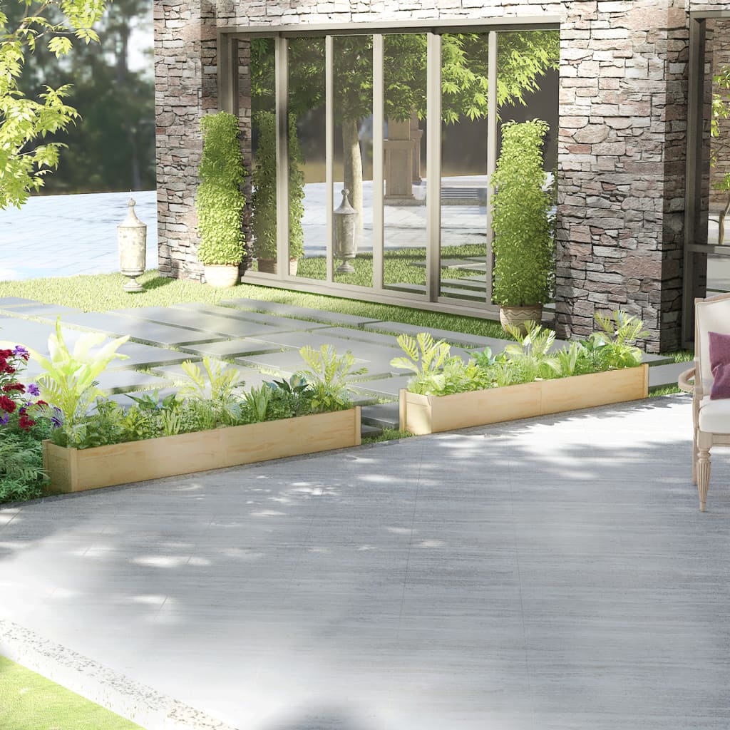 Fioriere da Giardino 2 pz 200x31x31cm in Legno Massello di Pino