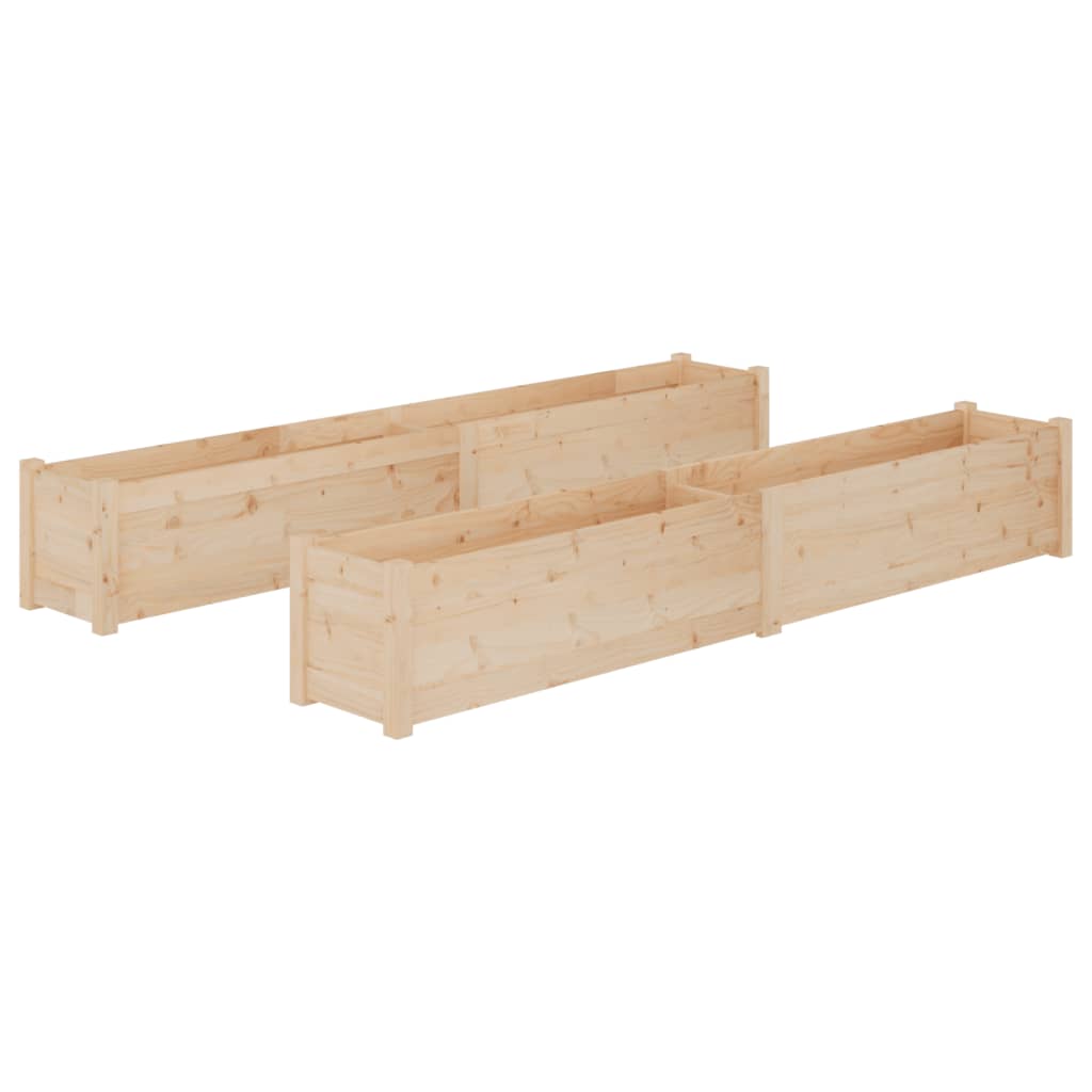 Fioriere da Giardino 2 pz 200x31x31cm in Legno Massello di Pino