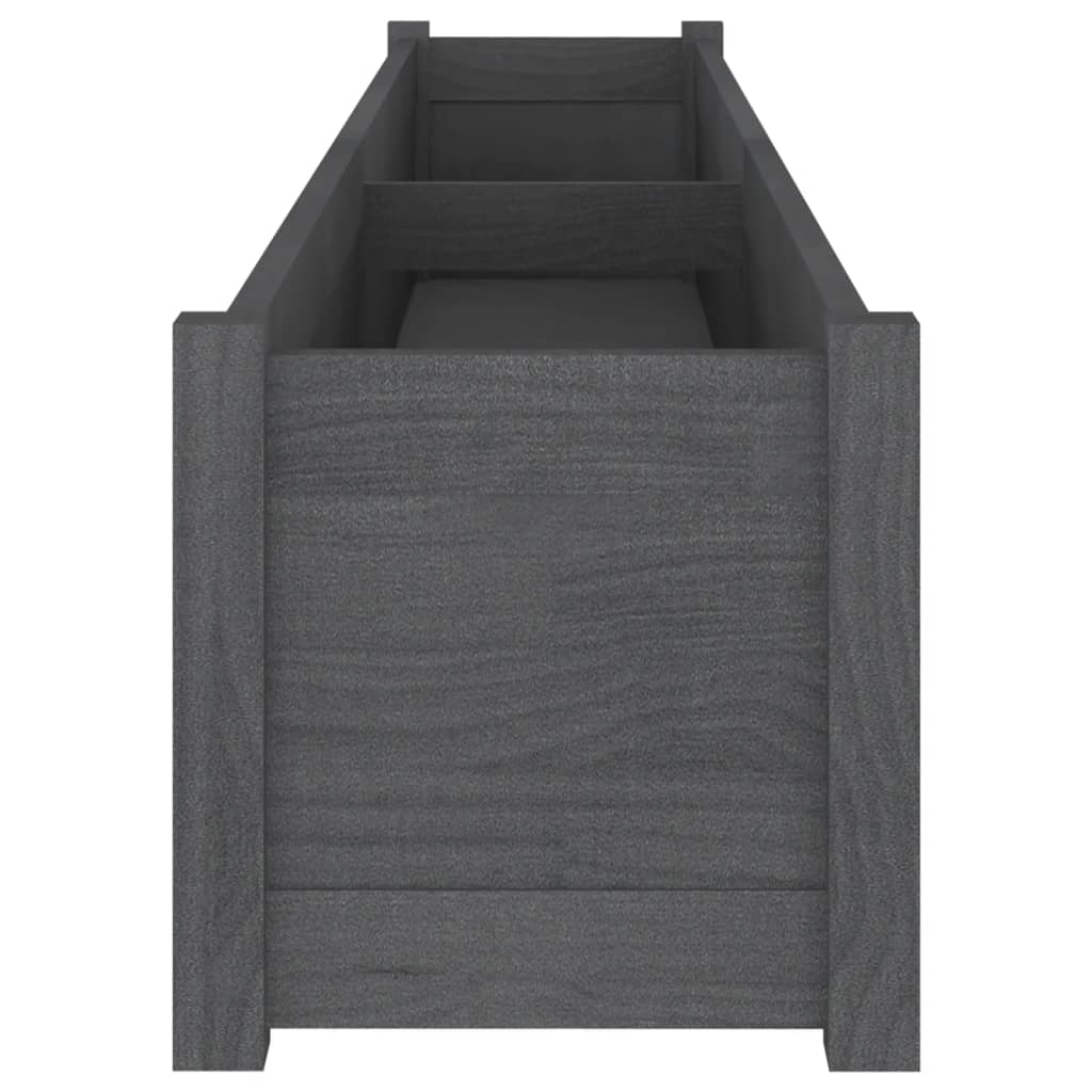 Fioriere da Giardino 2 pz Grigie 200x31x31 cm Massello di Pino