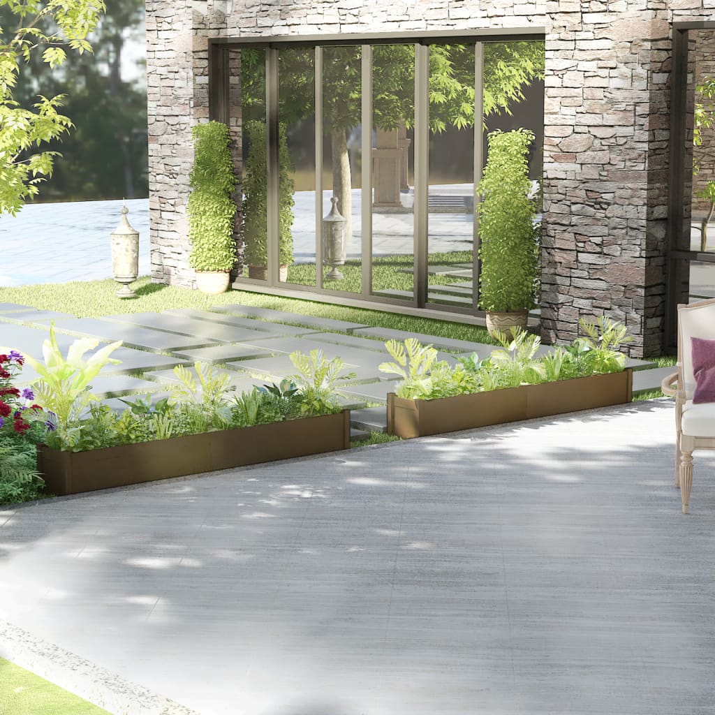 Fioriere da Giardino 2 pz ambra 200x31x31 cm in Legno di Pino