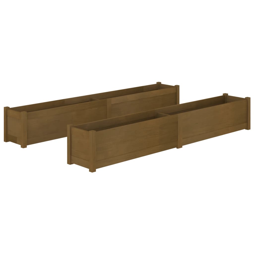 Fioriere da Giardino 2 pz ambra 200x31x31 cm in Legno di Pino