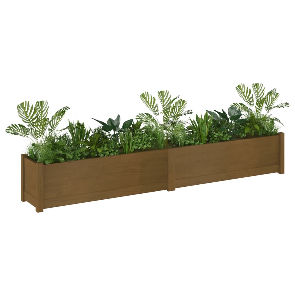 Fioriere da Giardino 2 pz ambra 200x31x31 cm in Legno di Pino