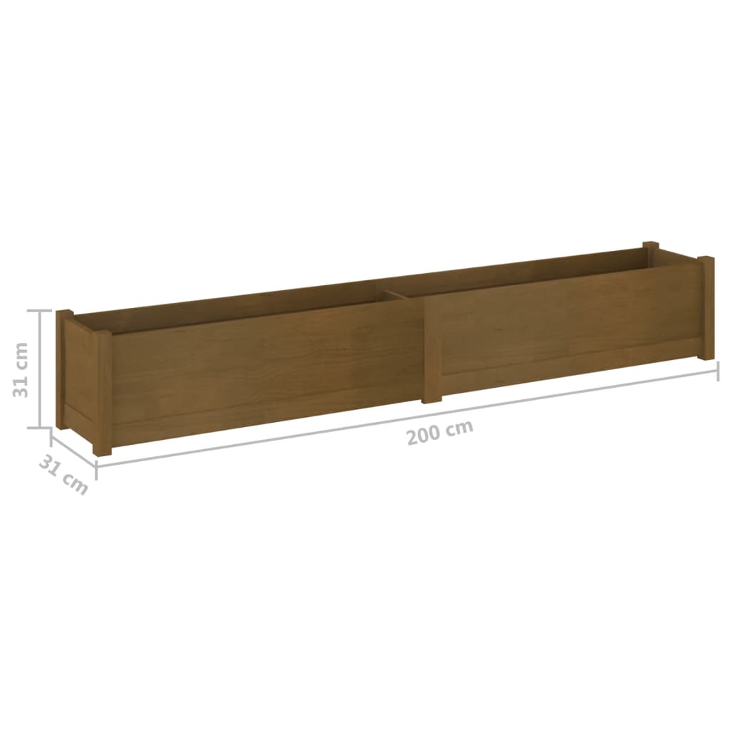 Fioriere da Giardino 2 pz ambra 200x31x31 cm in Legno di Pino