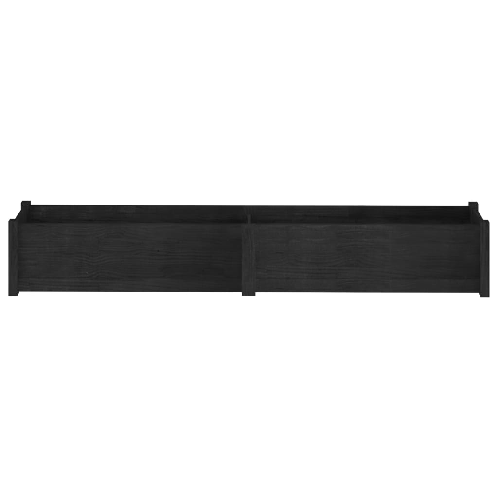 Fioriere da Giardino 2 pz Nere 200x31x31 cm in Legno di Pino