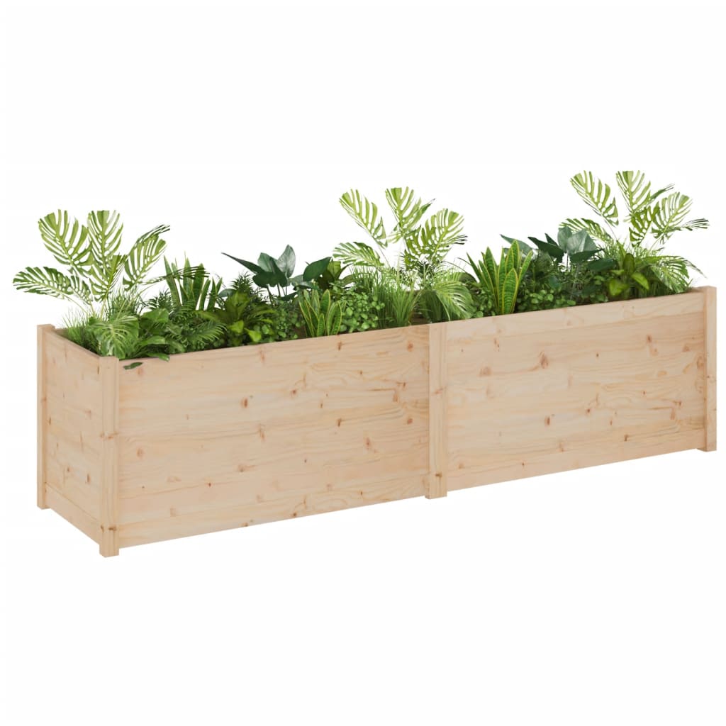 Fioriera da Giardino 200x50x50 cm in Legno Massello di Pino