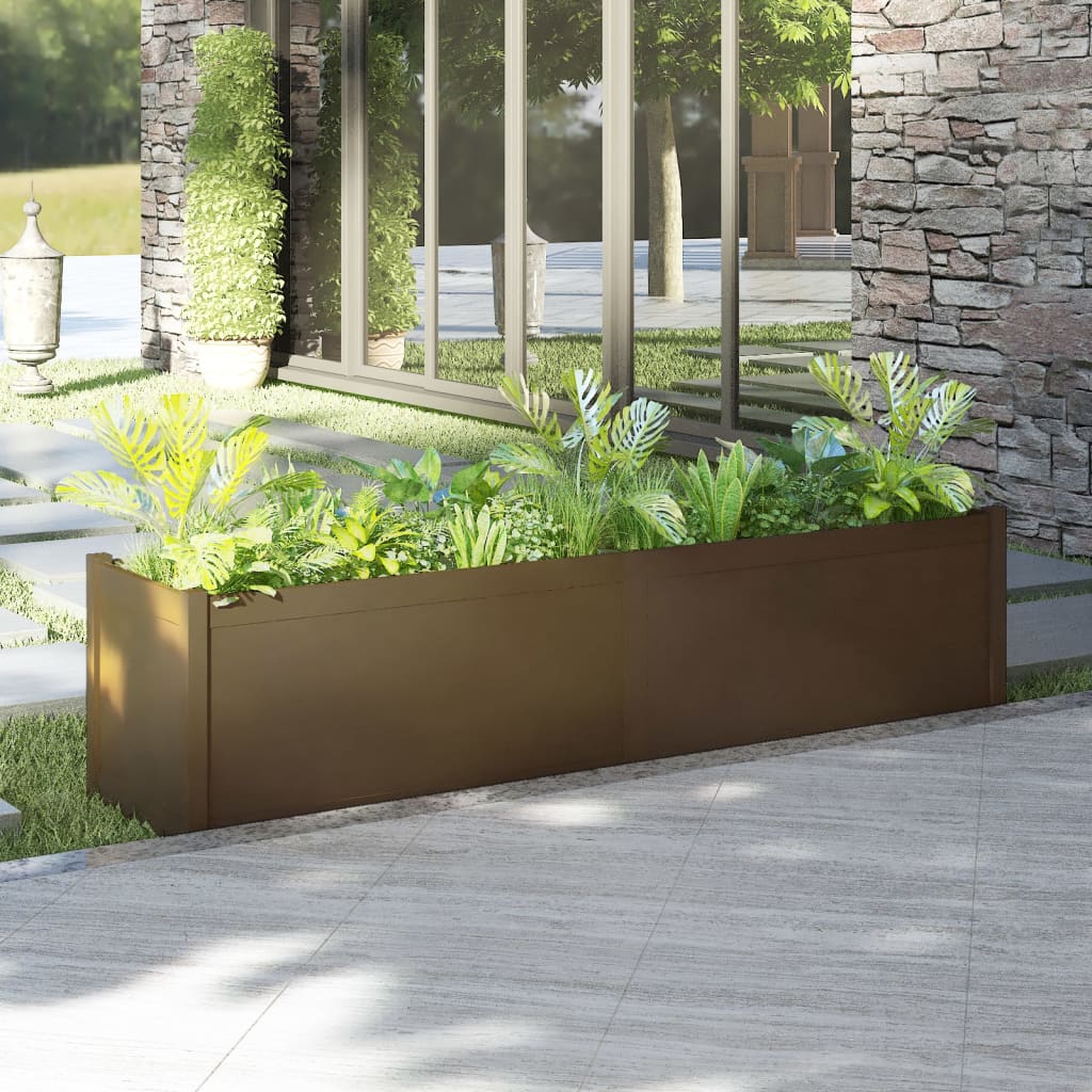 Fioriera da Giardino Ambra 200x50x50 cm Legno Massello di Pino