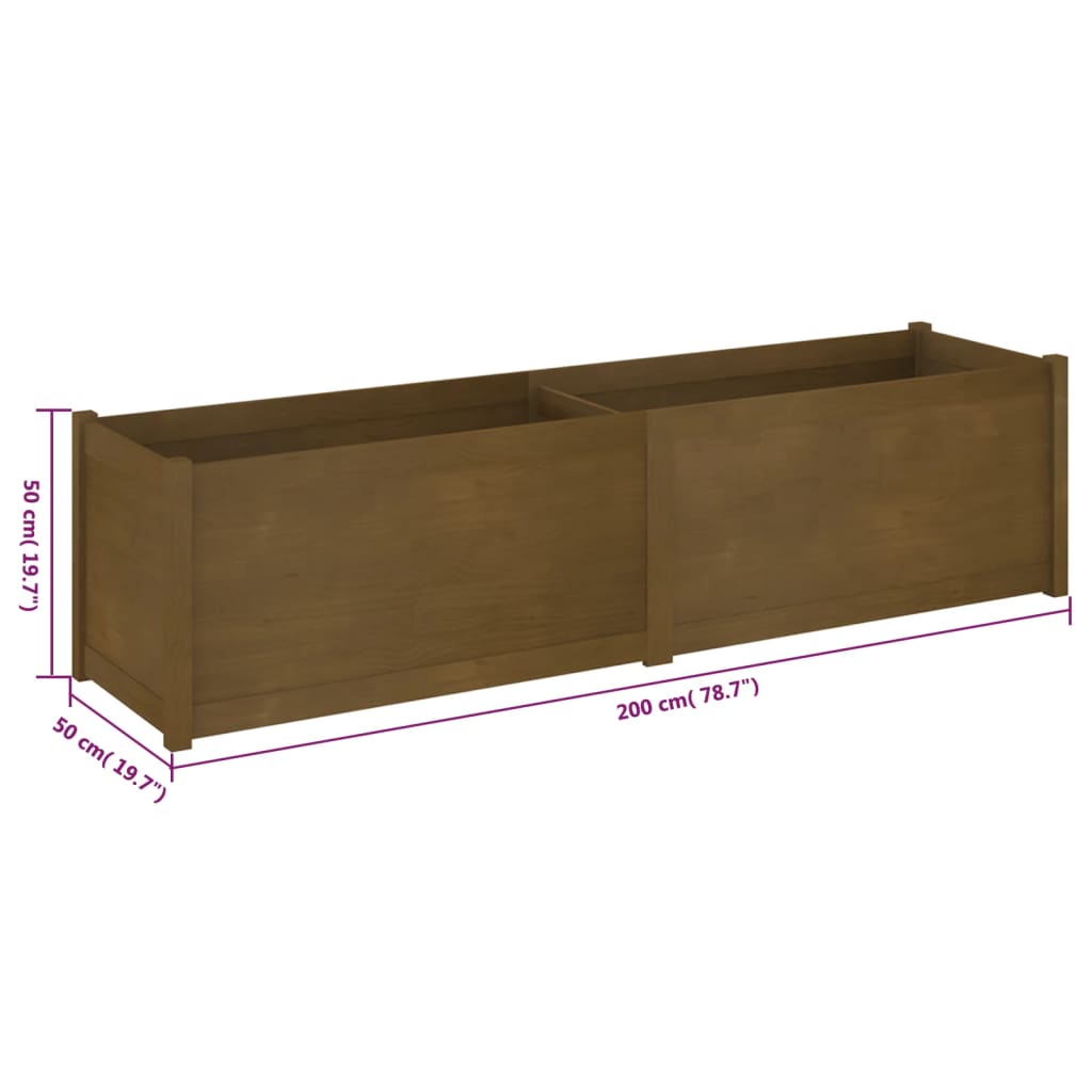 Fioriera da Giardino Ambra 200x50x50 cm Legno Massello di Pino