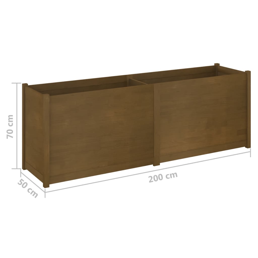 Fioriera da Giardino Ambra 200x50x70 cm Legno Massello di Pino