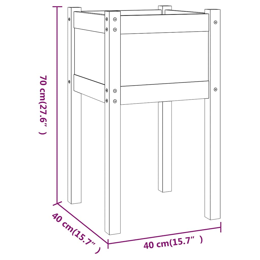 Fioriere da Giardino 2 pz 40x40x70 cm in Legno Massello di Pino