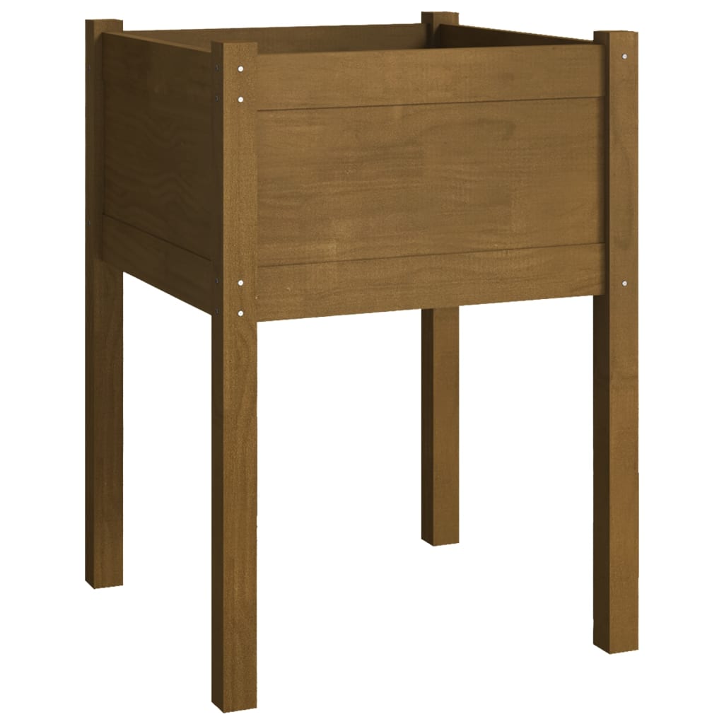 Fioriera Giardino Marrone Ambra 50x50x70 cm Legno Massello Pino
