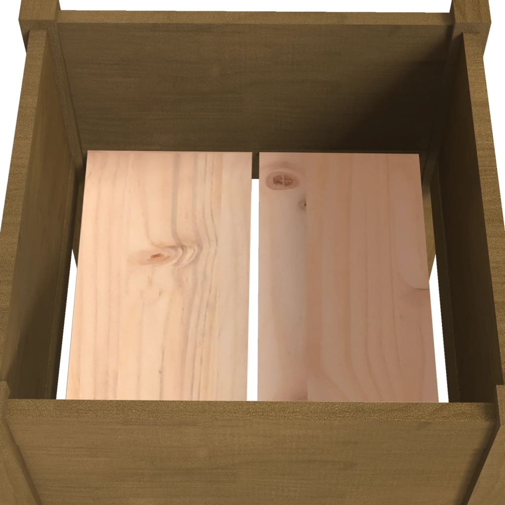 Fioriera Giardino Marrone Ambra 50x50x70 cm Legno Massello Pino