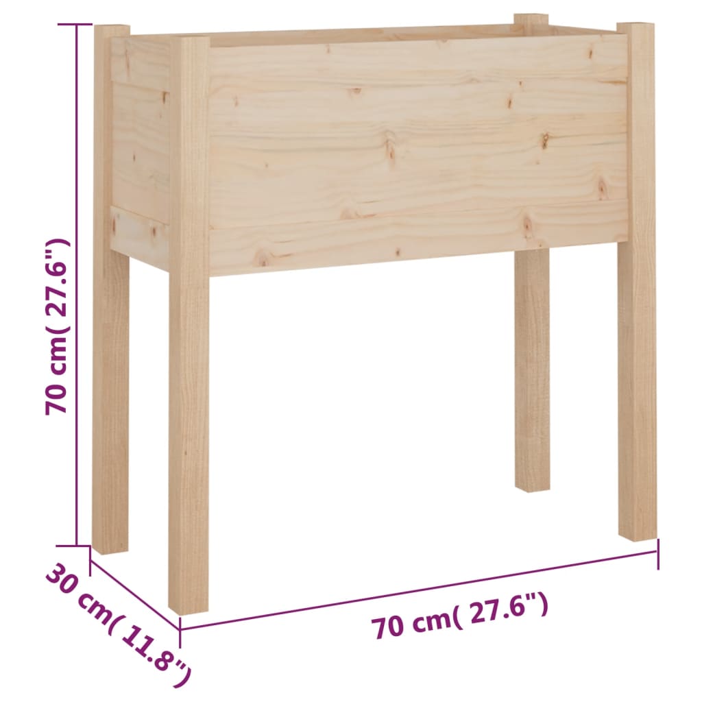 Fioriera da Giardino 70x31x70 cm Legno Massello di Pino